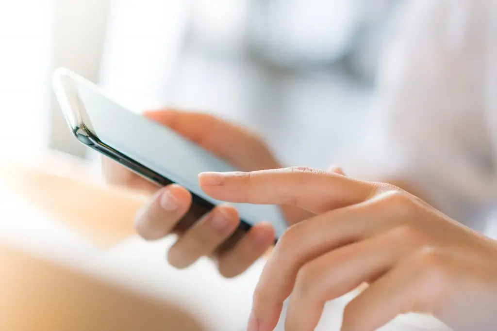 business hand with mobile phone